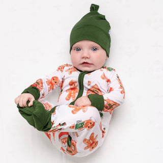 Holiday Gingerbread | Convertible Bamboo Zipper Baby Pajamas