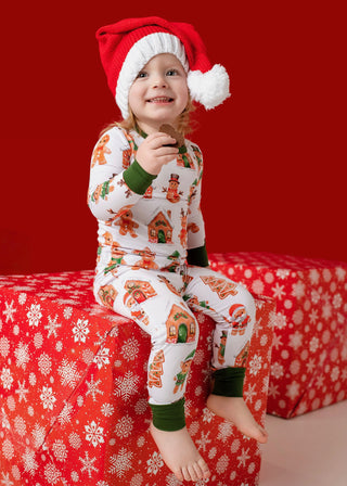 Holiday Gingerbread | Two-Piece Bamboo Long Sleeve Toddler & Kids Pajamas