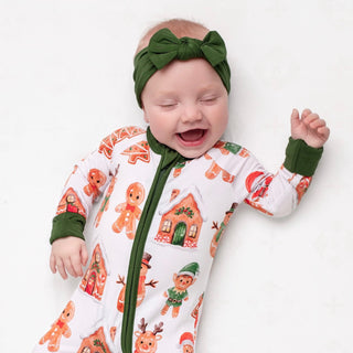 Holiday Gingerbread | Convertible Bamboo Zipper Baby Pajamas