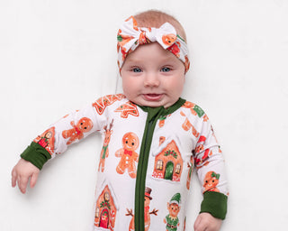 Holiday Gingerbread | Convertible Bamboo Zipper Baby Pajamas