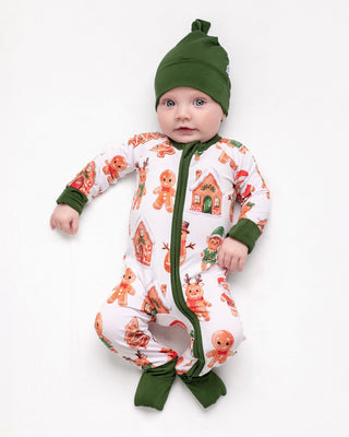 Holiday Gingerbread | Convertible Bamboo Zipper Baby Pajamas