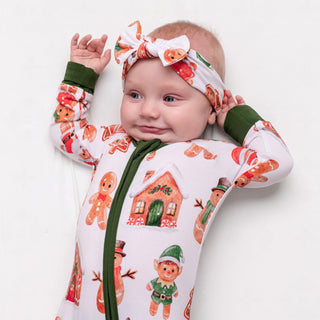Holiday Gingerbread | Convertible Bamboo Zipper Baby Pajamas