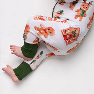 Holiday Gingerbread | Convertible Bamboo Zipper Baby Pajamas