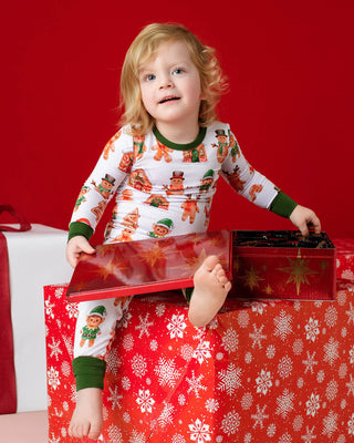 Holiday Gingerbread | Two-Piece Bamboo Long Sleeve Toddler & Kids Pajamas